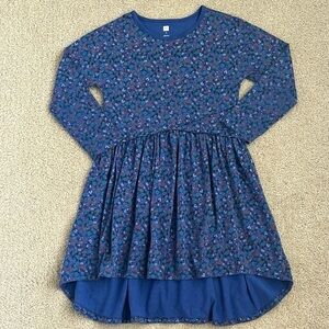 Tea Collection blue floral high low dress, size 8
